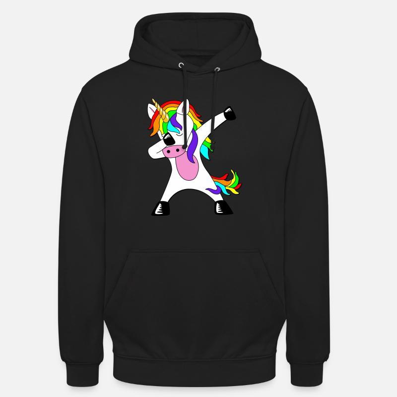 Dabbing Unicorn Gave Idé Dab Dabbendes Enhjørning - Hættetrøje unisex - sort