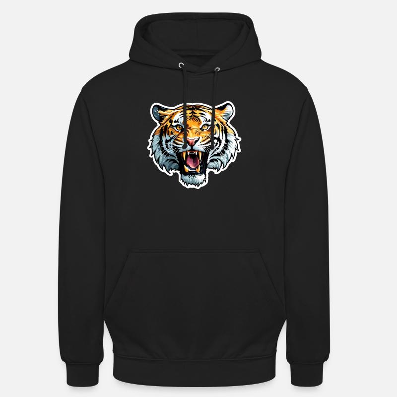 Tête de tigre - Sweat-shirt à capuche unisexe - noir