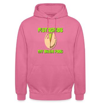 Pistaches - My Brain Food - Sweat-shirt à capuche unisexe - rose - Devant - Alina (178cm) & Michal (187cm)