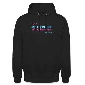 Mutterliebe ist unersätzlich - Unisex Hoodie - Schwarz - Vorne - Alina (178cm) & Michal (187cm)