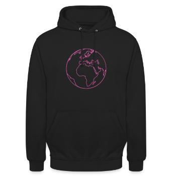 terre rose fluo - Sweat-shirt à capuche unisexe - noir - Devant - Alina (178cm) & Michal (187cm)
