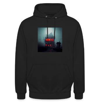 Verlassenes Haus - Unisex Hoodie - Schwarz - Vorne - Alina (178cm) & Michal (187cm)