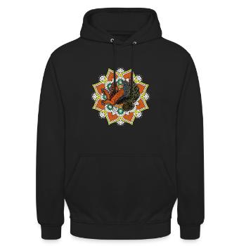 Faravahar Zoroastrianism Simurgh Persia - Unisex Hoodie - black - Front - Alina (178cm) & Michal (187cm)