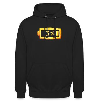 Pumpkin Battery Warning Light - DIGITAL - Unisex Hoodie - black - Front - Alina (178cm) & Michal (187cm)