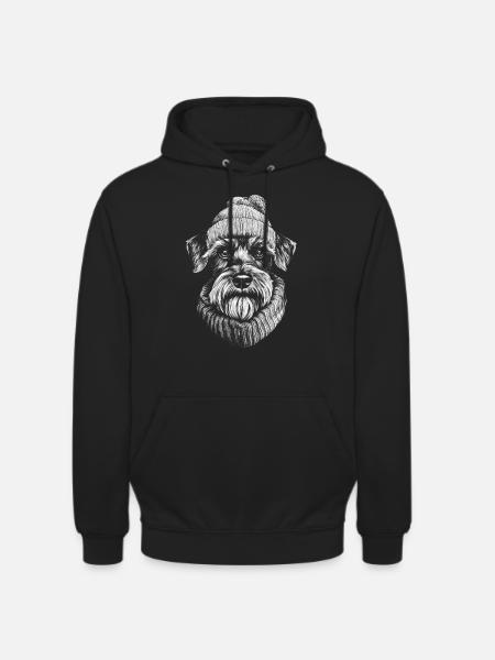Schnauzer bobble hat dog dog - Unisex Hoodie - black