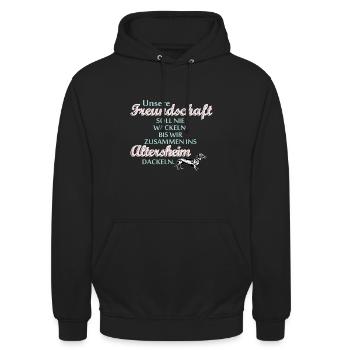 Friendship saying witty dog - Unisex Hoodie - black - Front - Alina (178cm) & Michal (187cm)