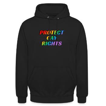 Protect gay rights LGBTQ Pride Month - Unisex Hoodie - black - Front - Alina (178cm) & Michal (187cm)