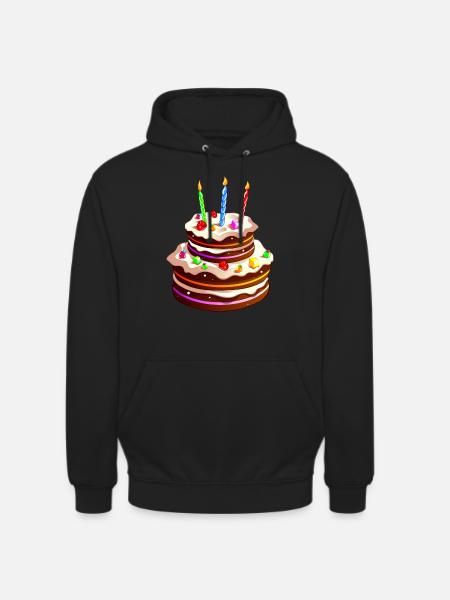 gros gâteau anniversaire - Sweat-shirt à capuche unisexe - noir