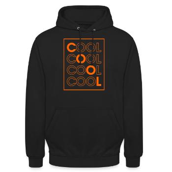 COOL COOL COOL COOL (Orange) - Unisex Hoodie - Schwarz - Vorne - Alina (178cm) & Michal (187cm)