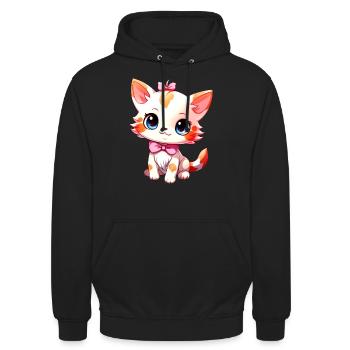 Kitten - Unisex Hoodie - black - Front - Alina (178cm) & Michal (187cm)