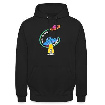 Take me to my home planet - Autism - Unisex Hoodie - Schwarz - Vorne - Alina (178cm) & Michal (187cm)