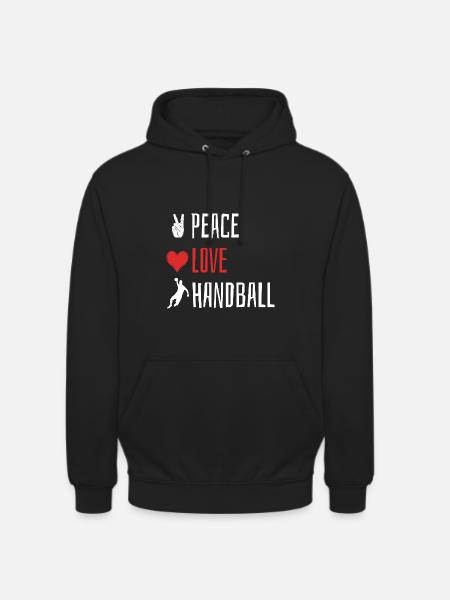 Peace Love Handball - Heart - Unisex Hoodie - black