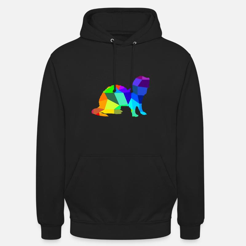 Frettchen Regenbogen Tiere Polygon - Unisex Hoodie - Schwarz
