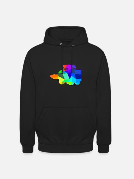 Kompaktlader Regenbogen Polygon Baufahrzeug - Unisex Hoodie - Schwarz