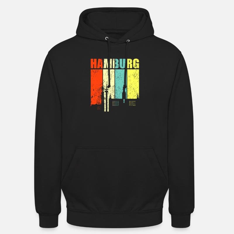 Hambourg - Sweat-shirt à capuche unisexe - noir