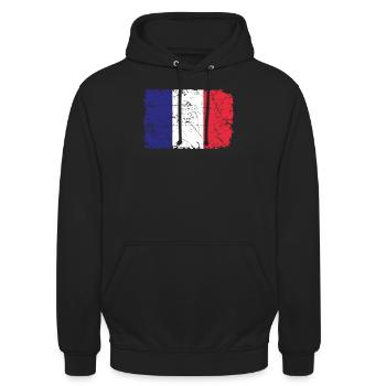 Frankreich - Unisex Hoodie - Schwarz - Vorne - Alina (178cm) & Michal (187cm)