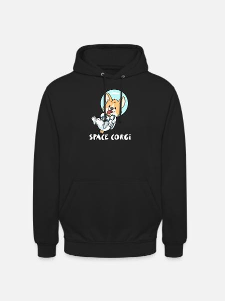 Space Corgi - Unisex Hoodie - Schwarz