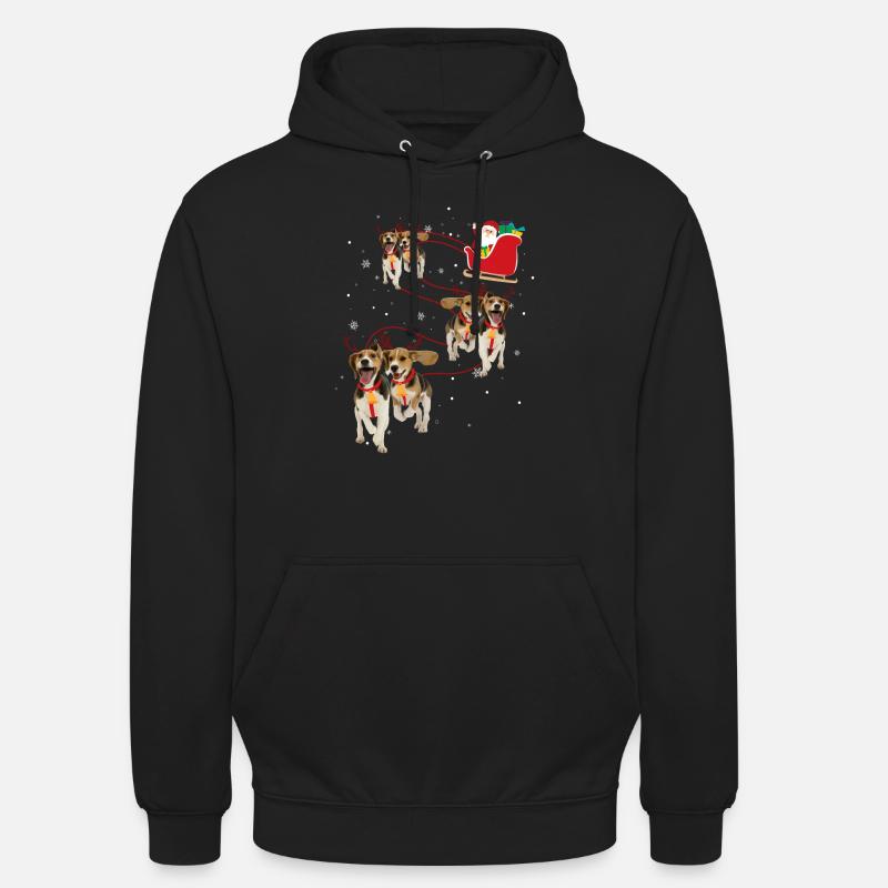 Noël Beagle - Sweat-shirt à capuche unisexe - noir