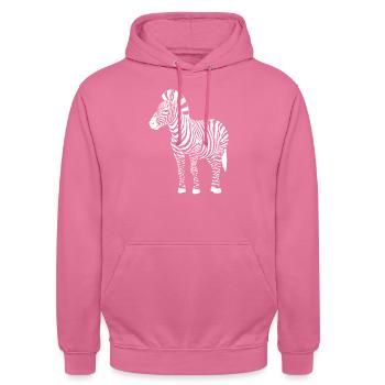 Zebra - Sweat-shirt à capuche unisexe - rose - Devant - Alina (178cm) & Michal (187cm)