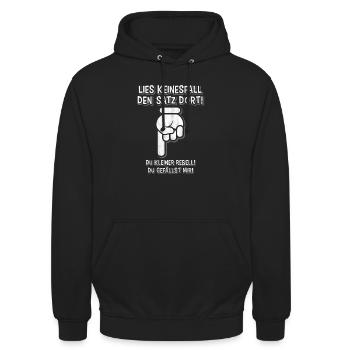 Lustiger Spruch - Unisex Hoodie - Schwarz - Vorne - Alina (178cm) & Michal (187cm)