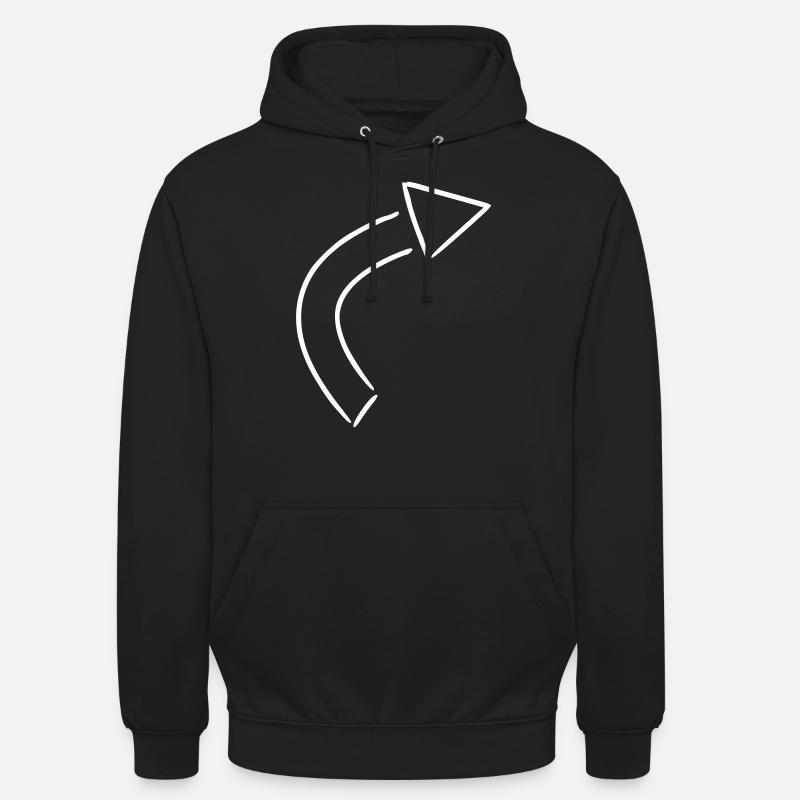 Flèche dessin esquisse blanc - Sweat-shirt à capuche unisexe - noir
