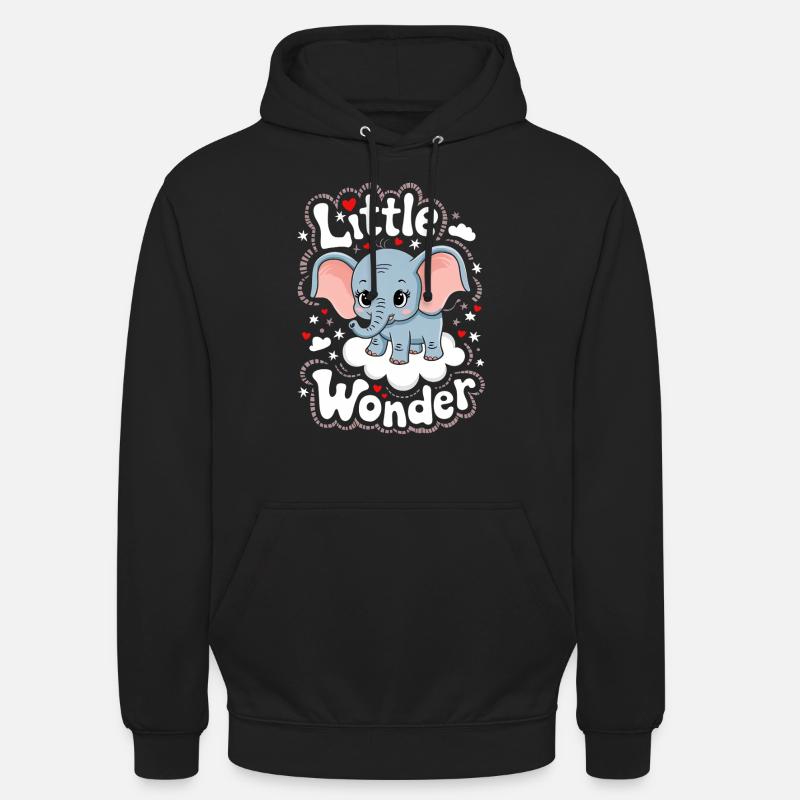 Kleines Wunder Elefantenkind - Unisex Hoodie - Schwarz