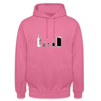 Evolution de téléphone mobile - Sweat-shirt à capuche unisexe - rose - Devant - Alina (178cm) & Michal (187cm)