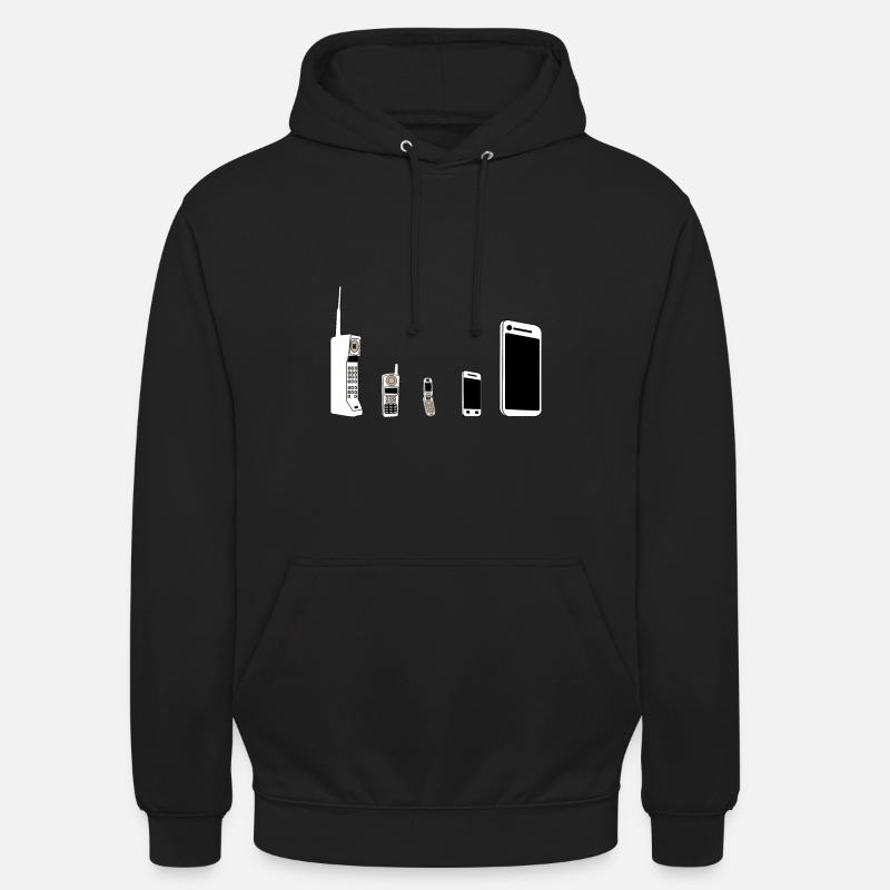 Mobile Phone Evolution - Unisex Hoodie - black