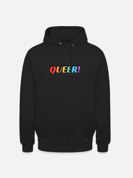 Queer rainbow text - Unisex Hoodie - 