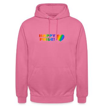 Happy Pride Cœur Arc-en-ciel LGBTQ - Sweat-shirt à capuche unisexe - rose - Devant - Alina (178cm) & Michal (187cm)