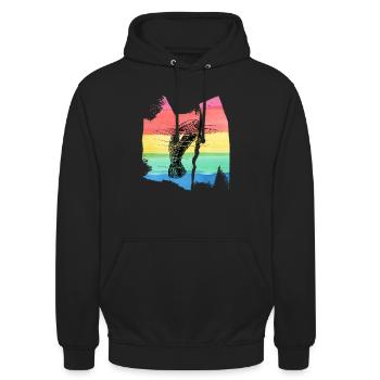 Walrus Seal Walrus Cow T Shirt - Unisex Hoodie - black - Front - Alina (178cm) & Michal (187cm)