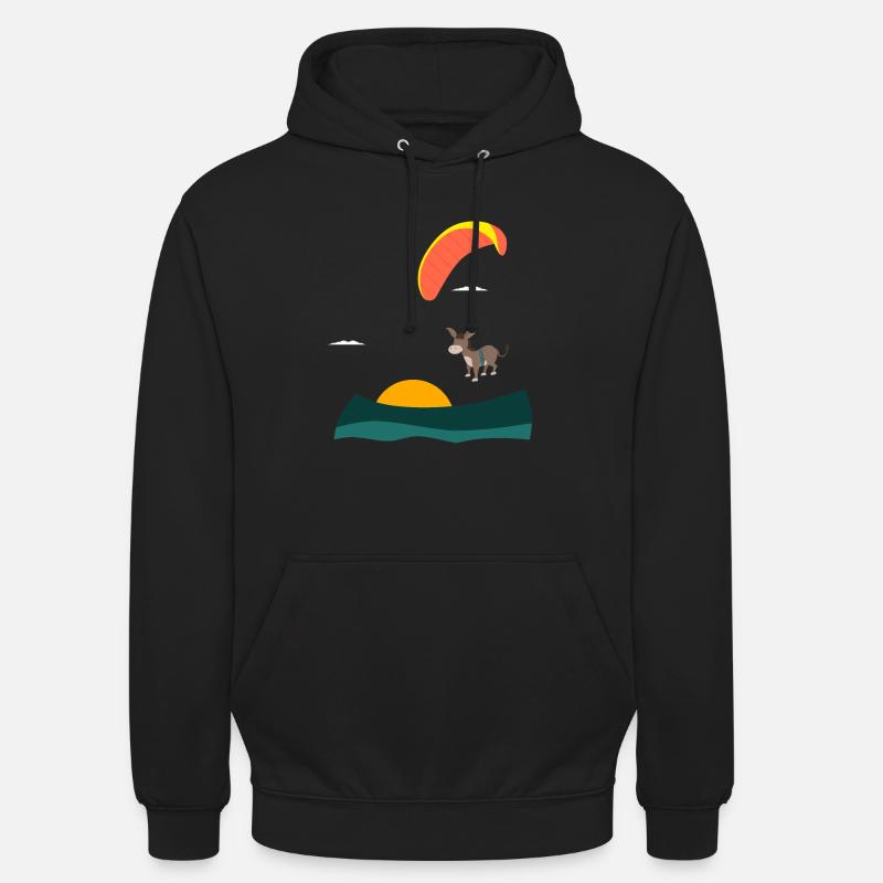 Âne mouches parapente - Sweat-shirt à capuche unisexe - noir