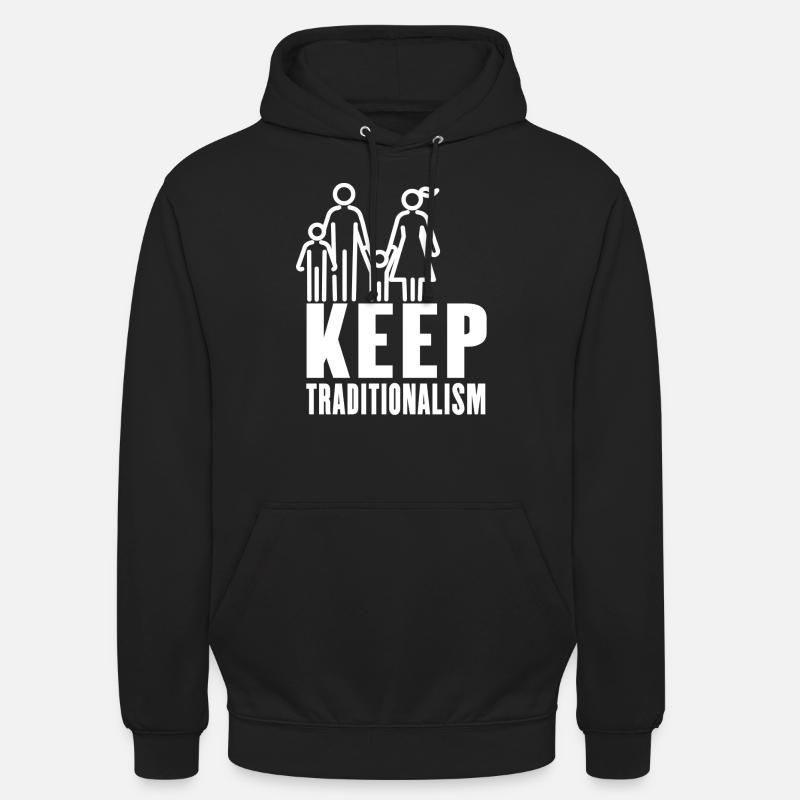 Tradition - Mutter -Vater - Kinder - Traditionism - Unisex Hoodie - Schwarz