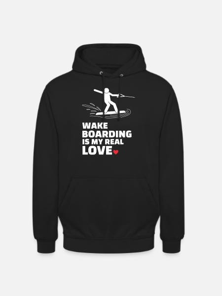 J’adore le wakeboard - Sweat-shirt à capuche unisexe - noir