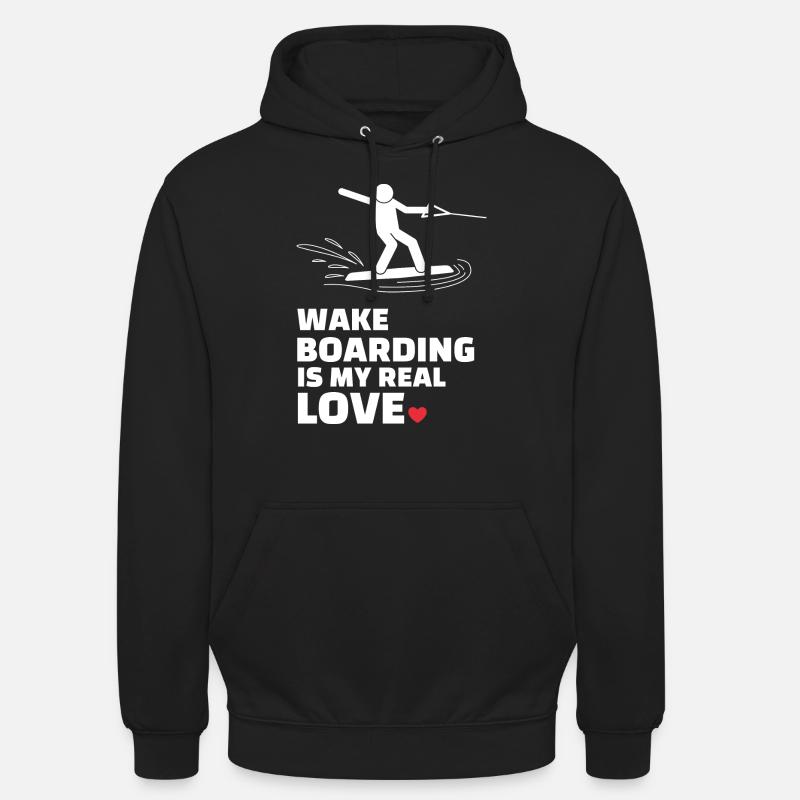 J’adore le wakeboard - Sweat-shirt à capuche unisexe - noir