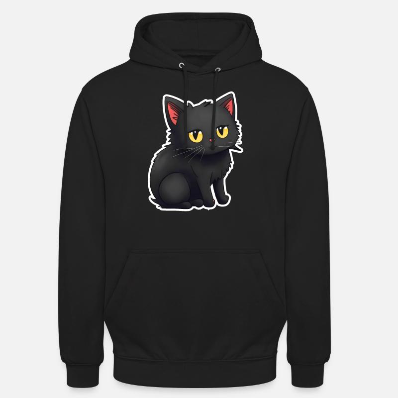 Autocollants de chats noirs mignons - Sweat-shirt à capuche unisexe - noir