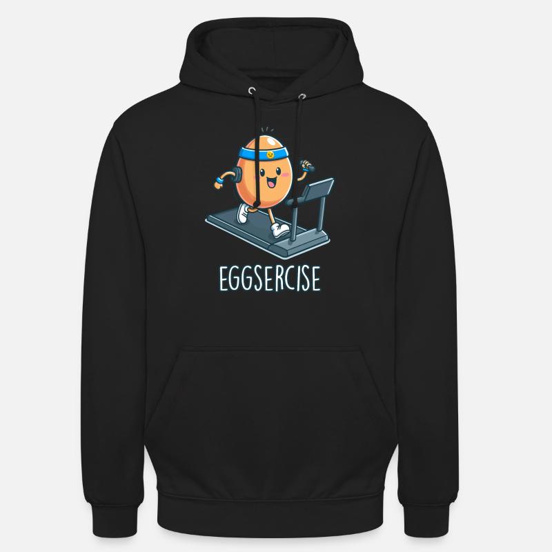 Eggsercise - Sweat-shirt à capuche unisexe - noir
