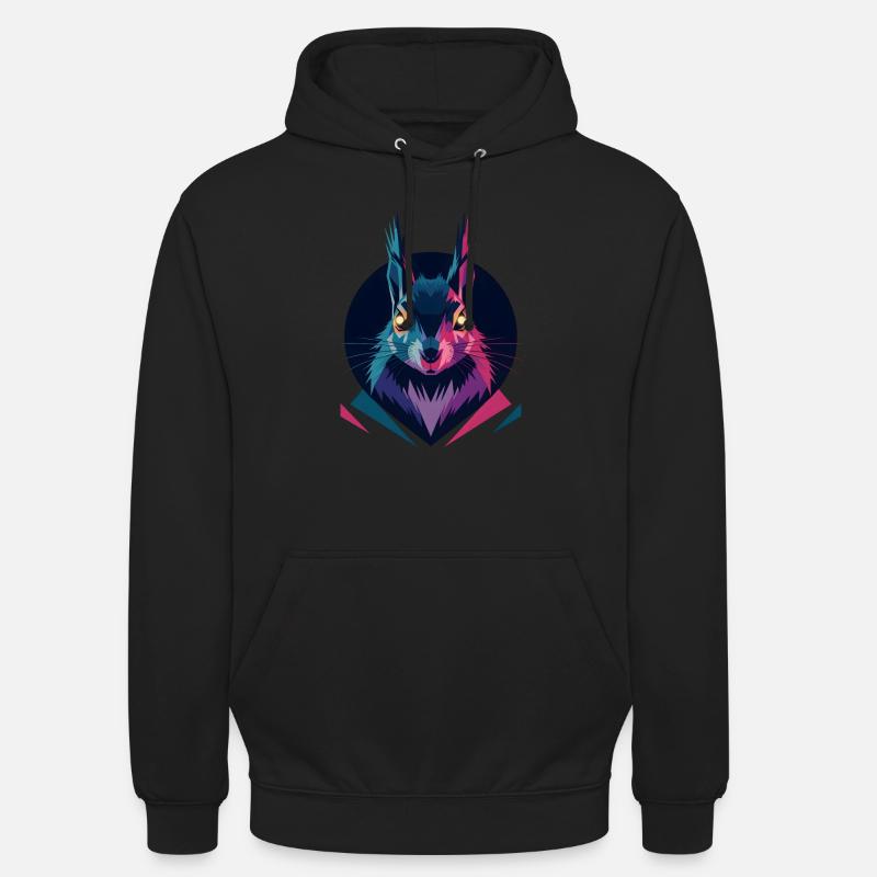 Low-Poly-Eichhörnchen - Unisex Hoodie - Schwarz