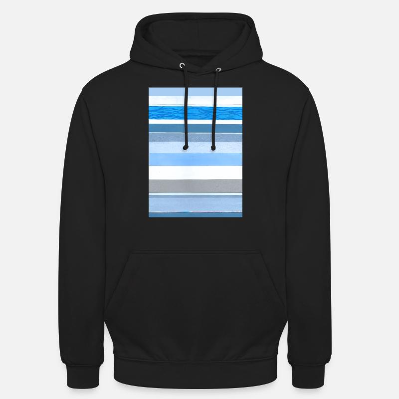 Rayures bleu blanc - Sweat-shirt à capuche unisexe - noir