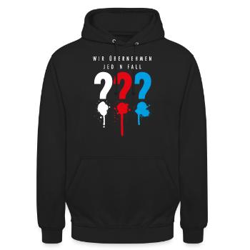 Die Drei ??? Wir übernehmen jeden Fall - Unisex Hoodie - Schwarz - Vorne - Alina (178cm) & Michal (187cm)