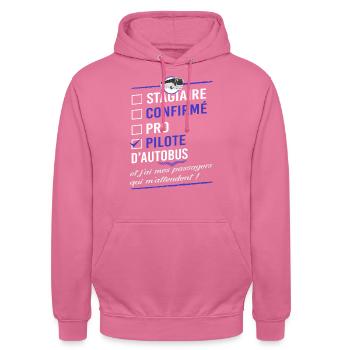 Bus driver - bus driver humor gift - Unisex Hoodie - pink - Front - Alina (178cm) & Michal (187cm)