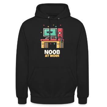 Noob au travail - Sweat-shirt à capuche unisexe - noir - Devant - Alina (178cm) & Michal (187cm)