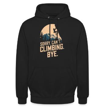 Klettern Freeclimbing felsklettern Spruch - Unisex Hoodie - Schwarz - Vorne - Alina (178cm) & Michal (187cm)