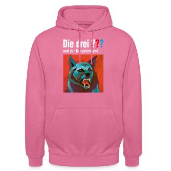 Die Drei ??? und der Karpatenhund - Unisex Hoodie - Pink - Vorne - Alina (178cm) & Michal (187cm)