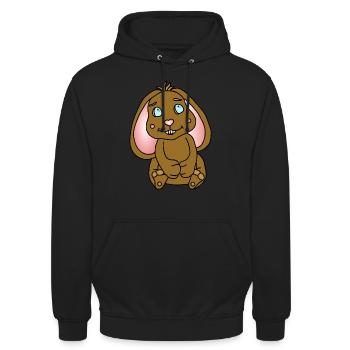 Süßer Hase mit Schlappohren - Unisex Hoodie - Schwarz - Vorne - Alina (178cm) & Michal (187cm)