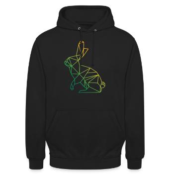 Hare wilderness abstract - Unisex Hoodie - black - Front - Alina (178cm) & Michal (187cm)