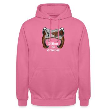 Böllern ist Tradition - Unisex Hoodie - Pink - Vorne - Alina (178cm) & Michal (187cm)