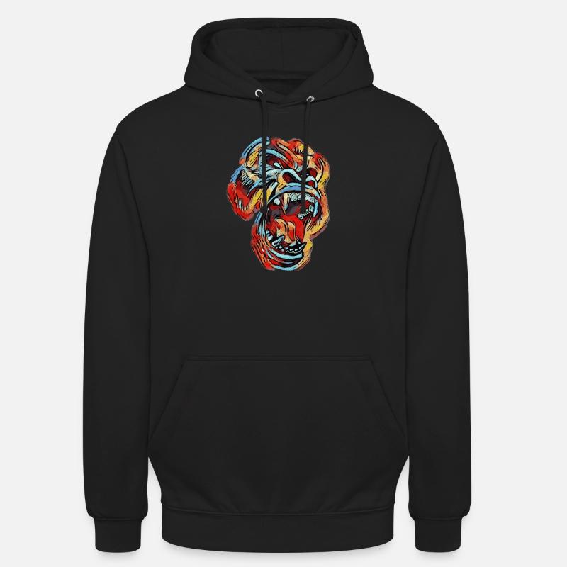 Gorille à dos d'argent coloré - Sweat-shirt à capuche unisexe - noir