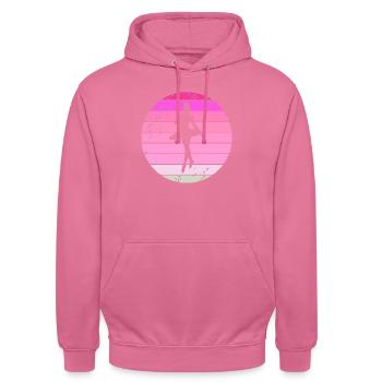 Ballerine de ballet en danseuse rose rétro - Sweat-shirt à capuche unisexe - rose - Devant - Alina (178cm) & Michal (187cm)