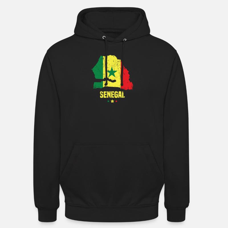 Sénégal Drapeau sénégalais - Sweat-shirt à capuche unisexe - noir